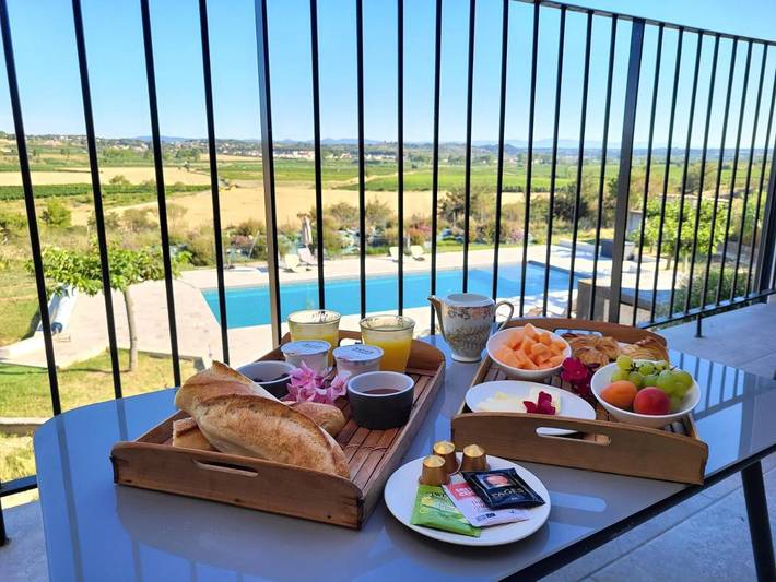 Location de vacances pour 6 personnes, avec vue ainsi que jardin et piscine à Tourbes - 3