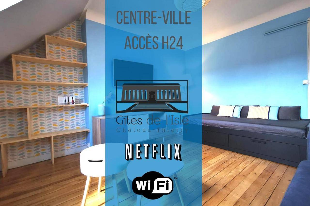 Appartement entier, Gites de l'isle - Séjours Pro - Wifi - Netflix - Plein centre-ville in Château-Thierry, Aisne
