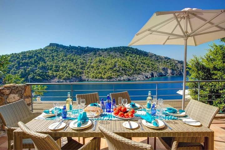 Location de vacances pour 6 personnes, avec Vue sur l’océan ainsi que Balcon et Terrasse dans Άσος - 4