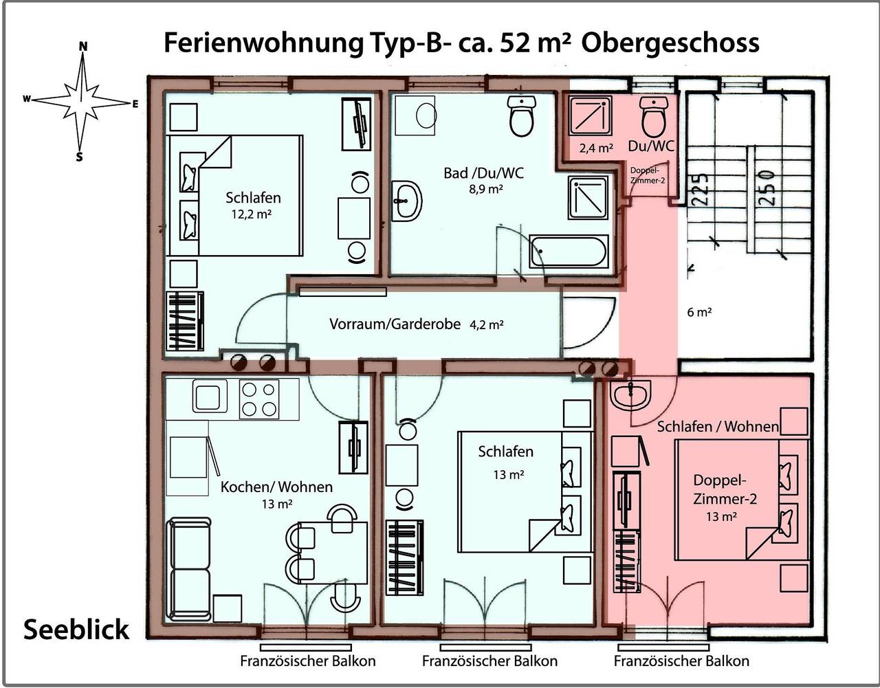 Ganze Ferienwohnung, Appartement Typ B in Millstatt, Bezirk Spittal an der Drau