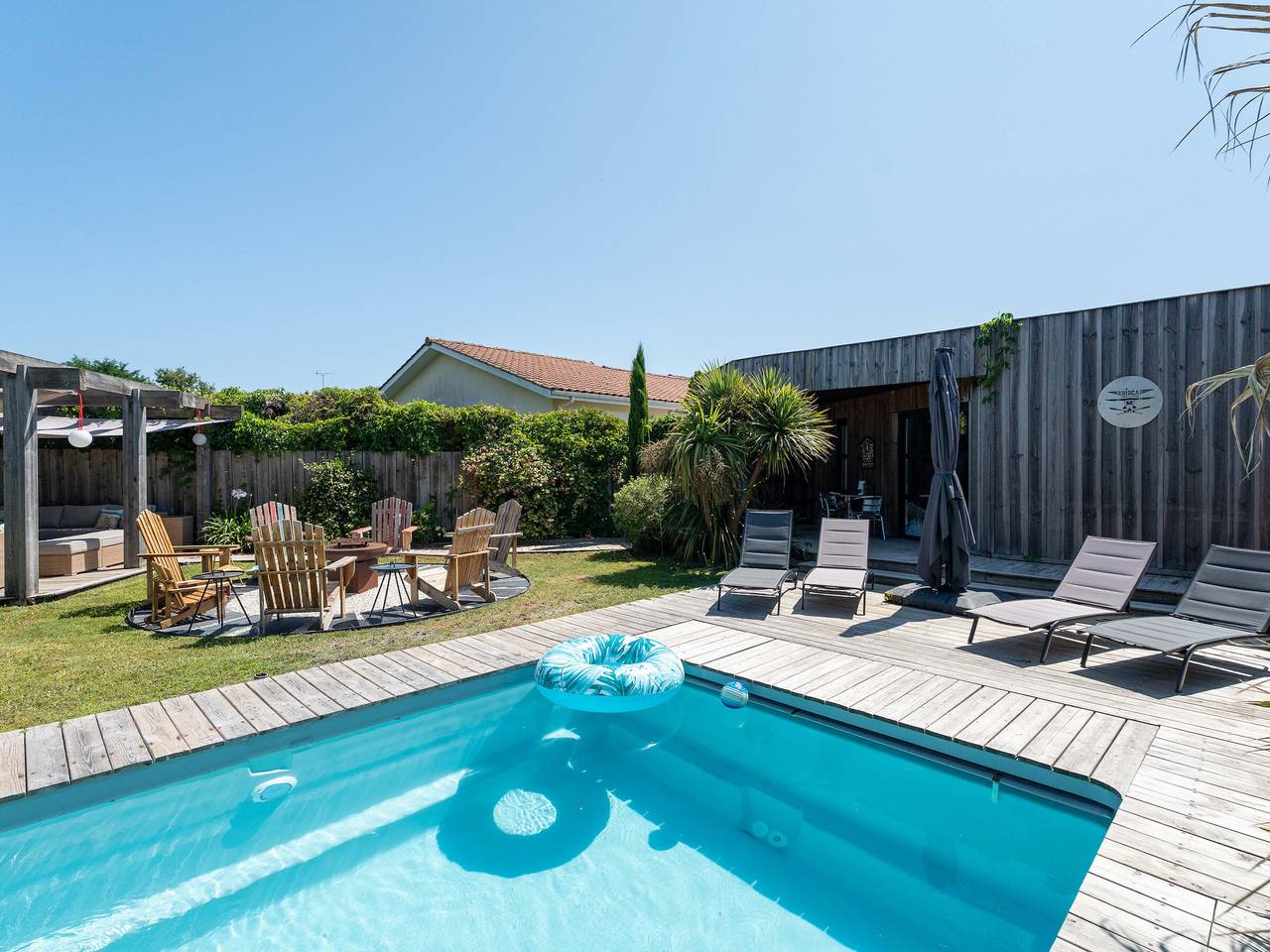 Maison familiale style loft à Biscarrosse - 10 personnes, piscin in Biscarrosse (bourg), Biscarrosse