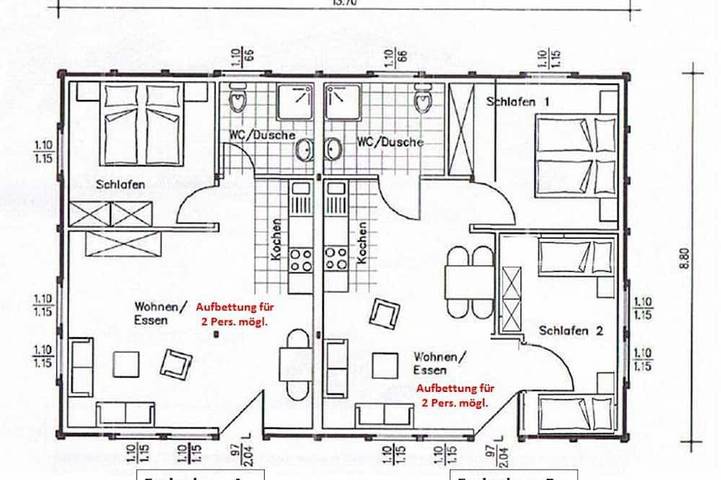 Ferienhaus für 4 Personen, mit Terrasse und Garten in Dobbertin