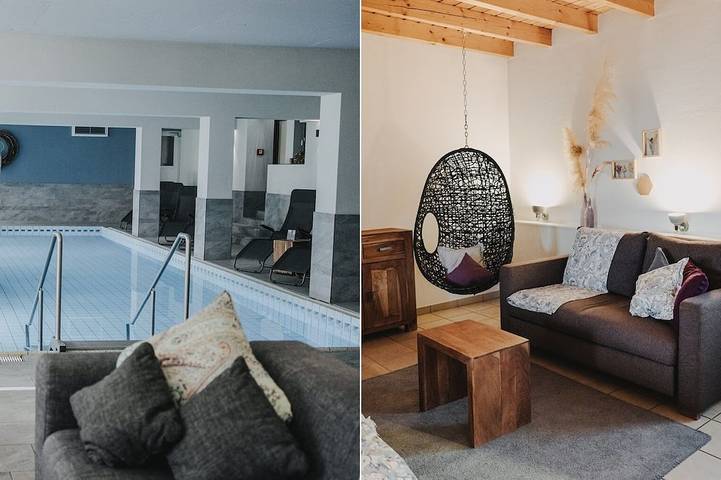 Gîte pour 4 personnes, avec Terrasse et Jardin ainsi que Piscine et Sauna