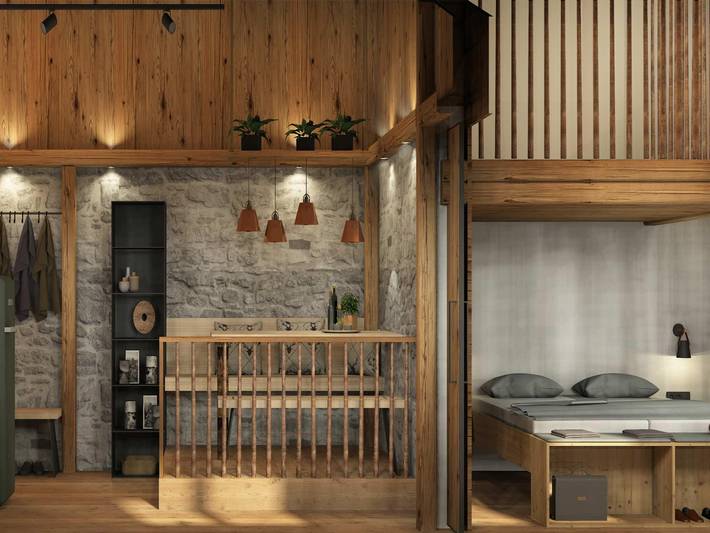 Hütte für 5 Personen, mit Terrasse und Garten in Grünten - 3