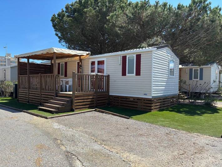 Camping para 6 personas, con piscina para niños además de piscina y terraza, Familias con niños en Canet-en-Roussillon