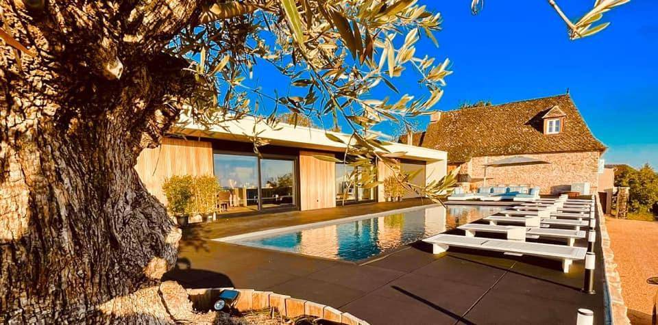 Location de vacances pour 4 personnes, avec jardin et vue sur le lac ainsi que vue et piscine, animaux acceptés à Cahus