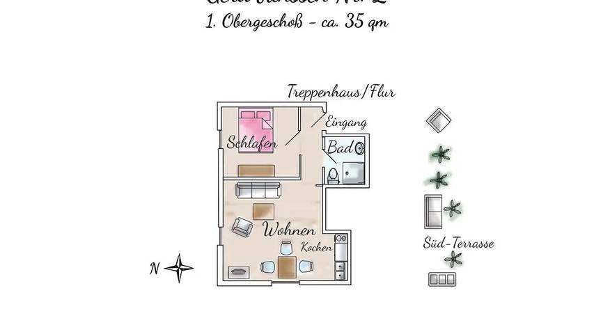 Ferienwohnung für 2 Personen, mit Sauna auf Spiekeroog - 2