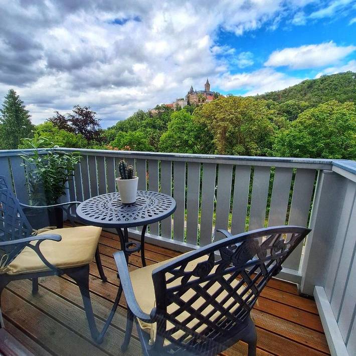 Ferienwohnung für 4 Personen, mit Ausblick und Garten in Schloss Wernigerode