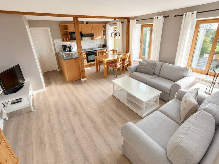 Ferienwohnung für 4 Personen, mit Garten und Ausblick, mit Haustier