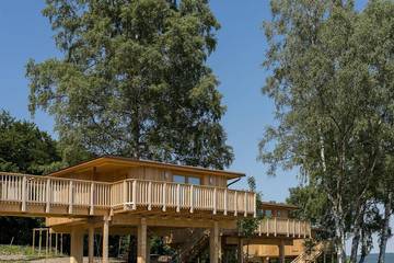 Blockhütte für 4 Personen, mit Terrasse im Weserbergland