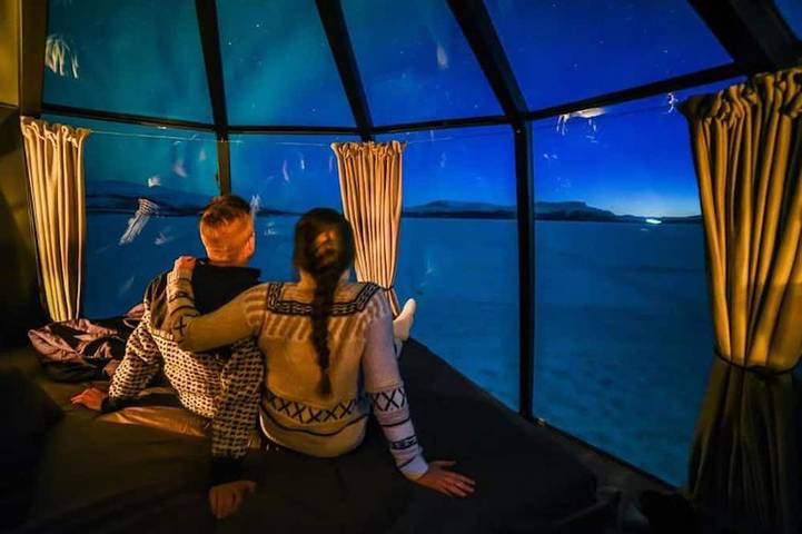 Glaszimmer Luxuriöser Urlaub für zwei - wildes Naturerlebnis in Schweden! in Jokkmokk, Lappland (Schweden)