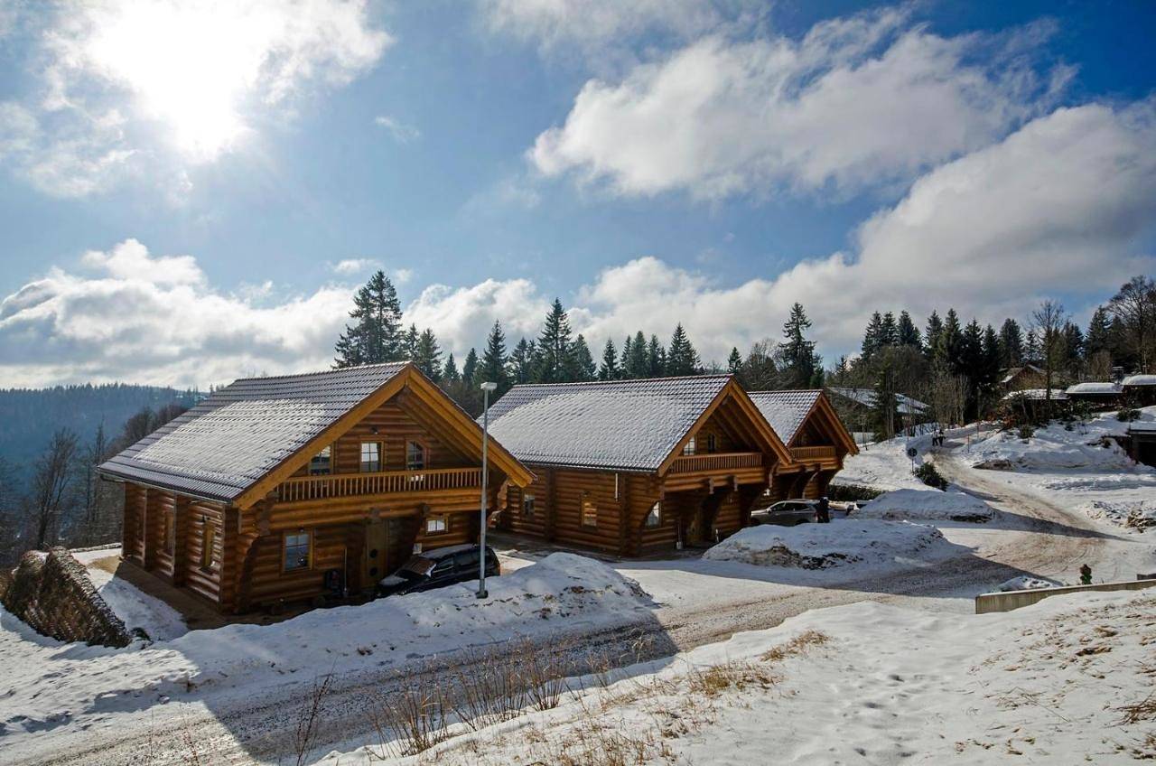Luxus-Ferienhaus Blockhaus Chalet Nr 3 Toplage am Feldberg mit Sauna, Outdoor-Hottub, Kamin auf 1300m üm in Feldberg Ort, Feldberg