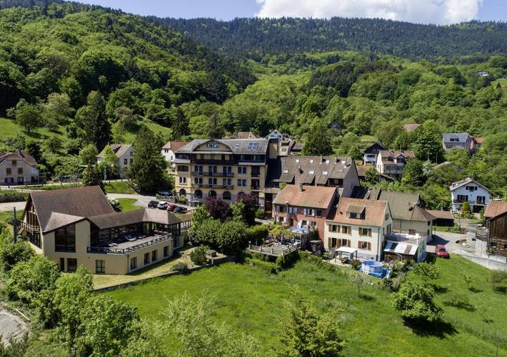 Hôtel pour 2 personnes, avec piscine et sauna ainsi que jardin et vue, animaux acceptés à Thannenkirch - 4