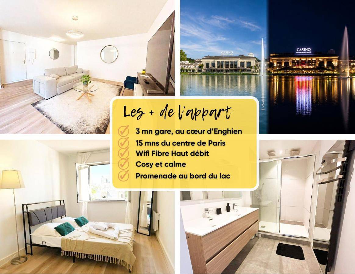 Appartement entier, Cœur Enghien,Gare 3mns,Lac et Casino 5mns,4Pers,Paris 15mns in Enghien-les-Bains, Val-d'Oise