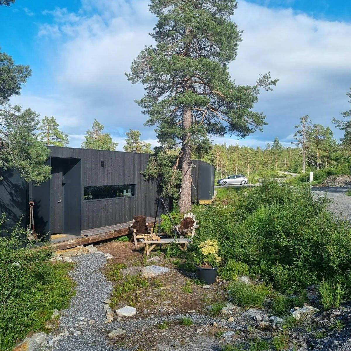 Moderne Hütte auf Blefjell in Flesberg