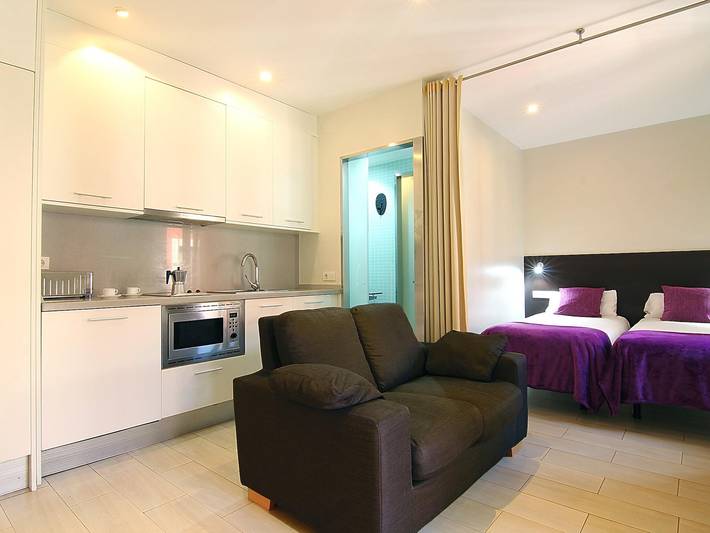 Apartamento estúdio para 2 pessoas, com varanda em La Barceloneta