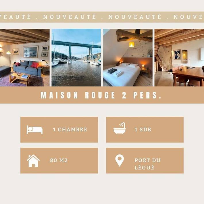 Location de vacances pour 2 personnes, avec vue dans Le Légué