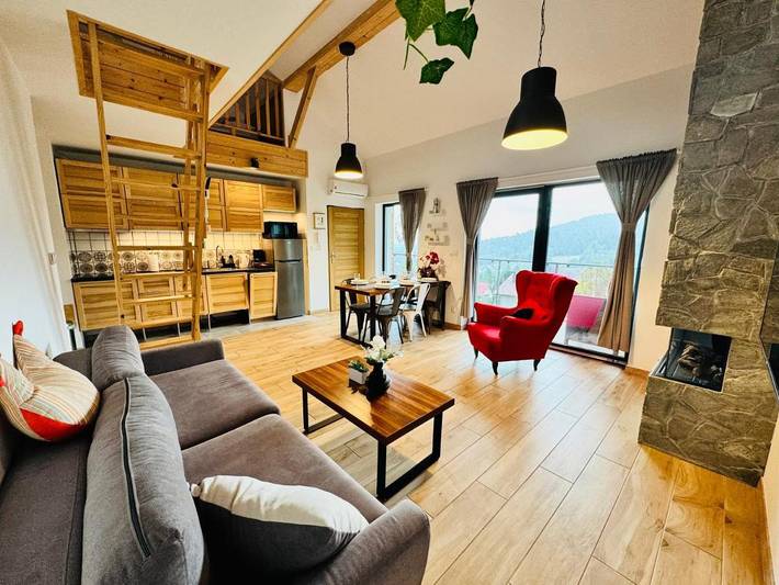 Apartament wakacyjny dla 7 osób, z Balkon i Jacuzzi oraz Sauna i Widok w Szczyrk