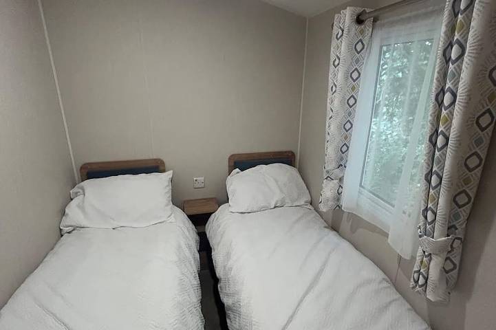 Roulotte-Luxus-Eigenes Badezimmer-Blick auf die Landschaft in Newton Stewart, Dumfries und Galloway