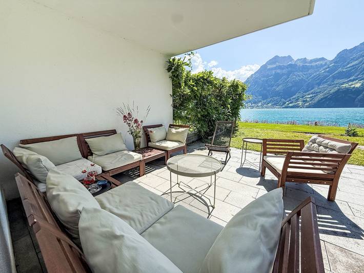 Ferienhaus für 10 Personen, mit Balkon und Terrasse sowie Garten und Seeblick im Uri