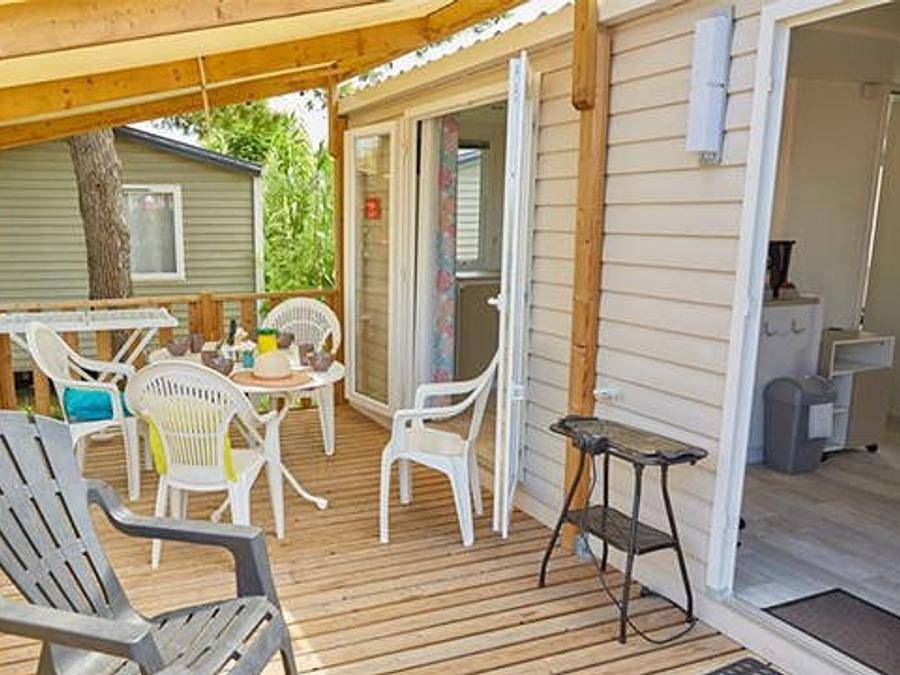 Camping la Grande Métairie - Mobilheim 4 personen - Comfort Xl | 2 Schlafz. | 4 Pers. | Erhöhte Terrasse | Klimaanlage in Carnac, Côte des Mégalithes