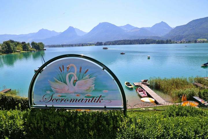 BnB für 2 Personen, mit Balkon und Terrasse sowie Garten und Seeblick am Wolfgangsee