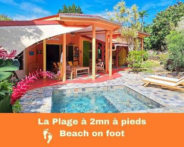Cottage pour 4 personnes, avec jardin ainsi que vue et piscine dans Plage de la Perle
