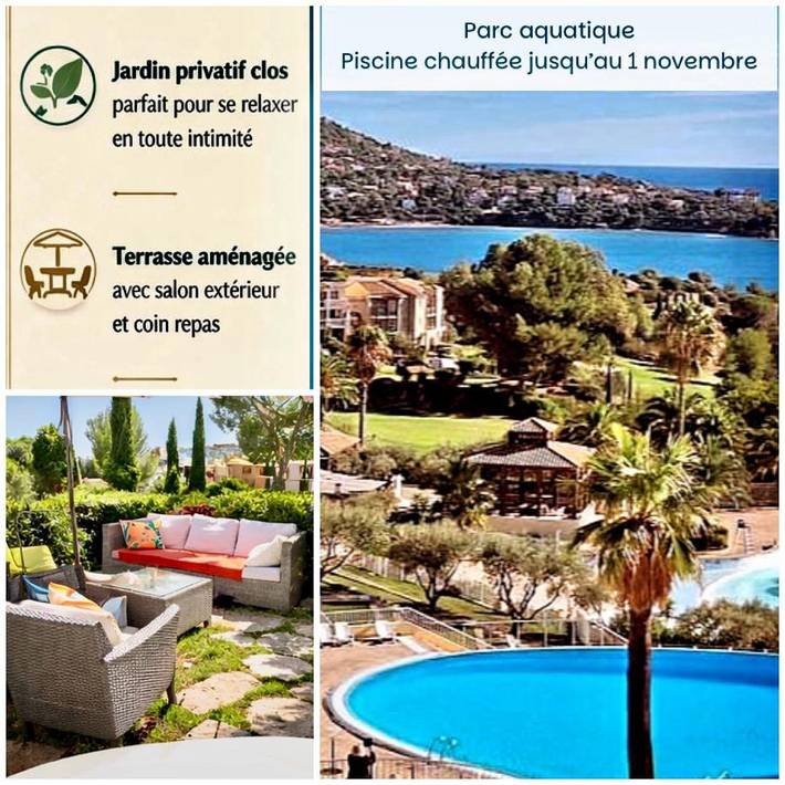 Gîte pour 4 personnes, avec jardin et vue ainsi que bassin pour enfant et piscine, animaux acceptés dans Golf De Cap Esterel - 2