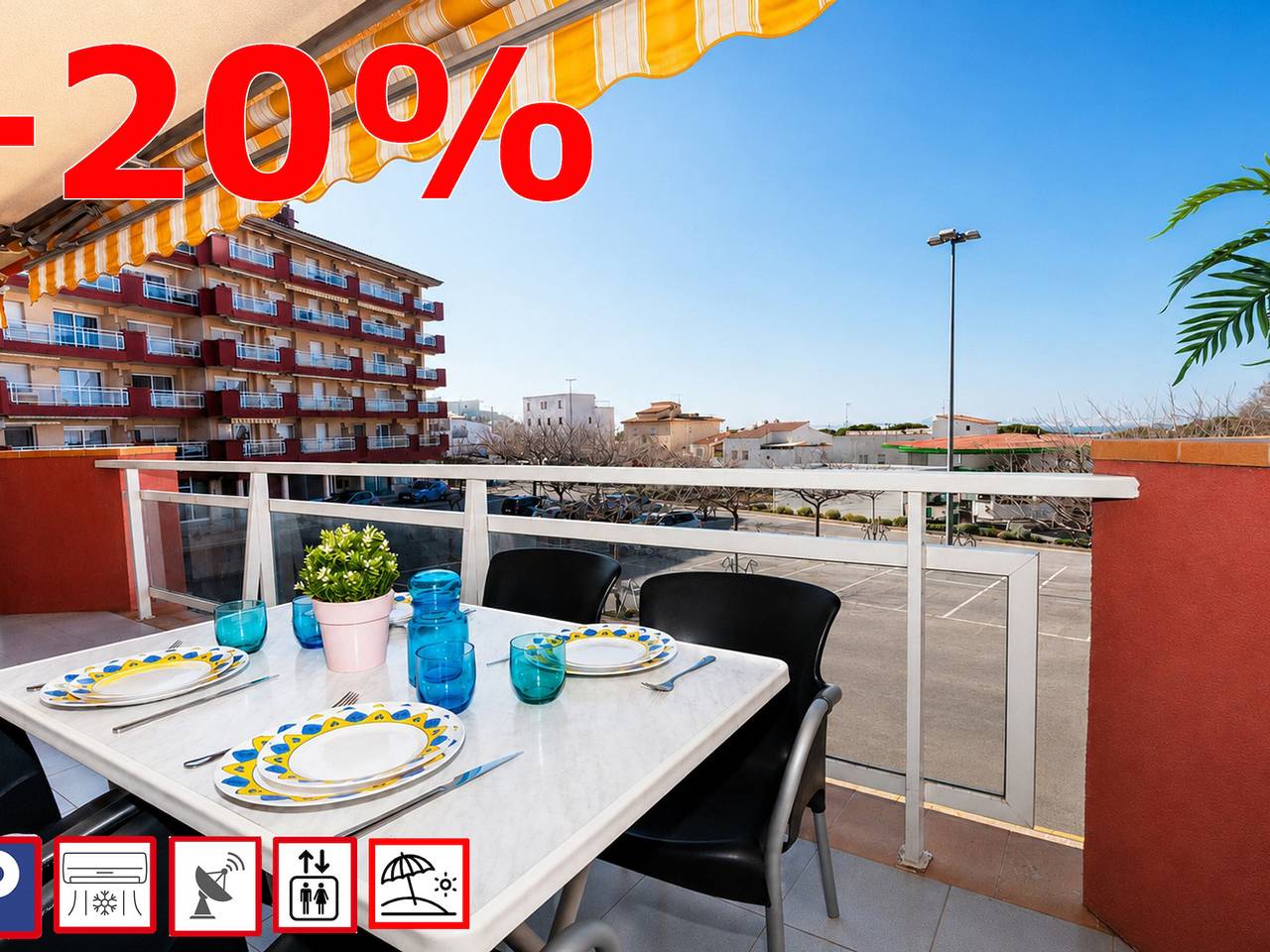 Ganze Wohnung, Gemütliche 1-Zimmer-Wohnung mit Parkplatz, Klimaanlage und Meerblick in Roses in Roses, Oberampurien