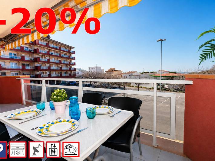 Ganze Wohnung, Gemütliche 1-Zimmer-Wohnung mit Parkplatz, Klimaanlage und Meerblick in Roses in Roses, Oberampurien