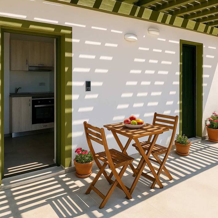 Maison de vacances pour 4 personnes, avec balcon/terrasse, adapté aux familles dans Paros
