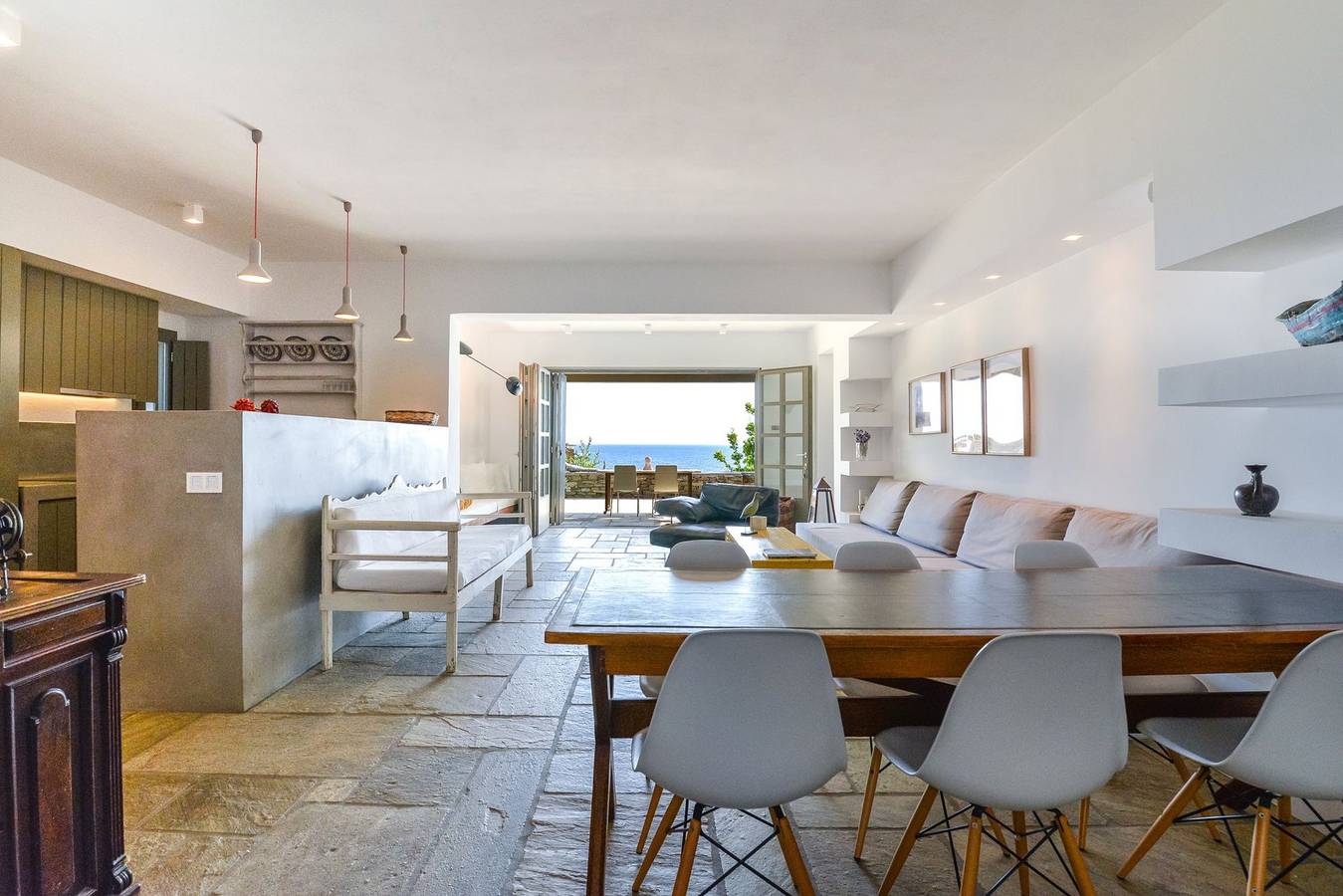 Lavish Tinos See Front Villa | Villa Areti  | 2 Bedrooms | Breathtaking Sea Views | Private Furnished Terrace with Shaded Outdoor Dining Area | Pet Friendly | Shared Outdoor Pool | Prime Location | Agios Romanos in Tinos