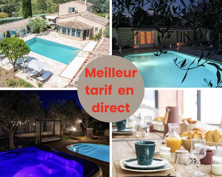 Chambre d’hôte pour 2 personnes, avec piscine ainsi que jacuzzi et jardin