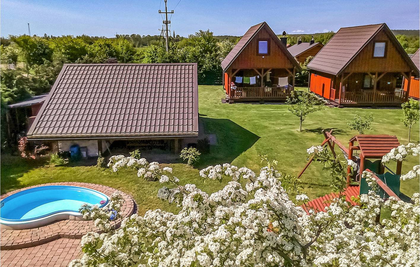 Ferienhaus für 5 Personen mit Terrasse in Kołczewo, Stettiner Haff