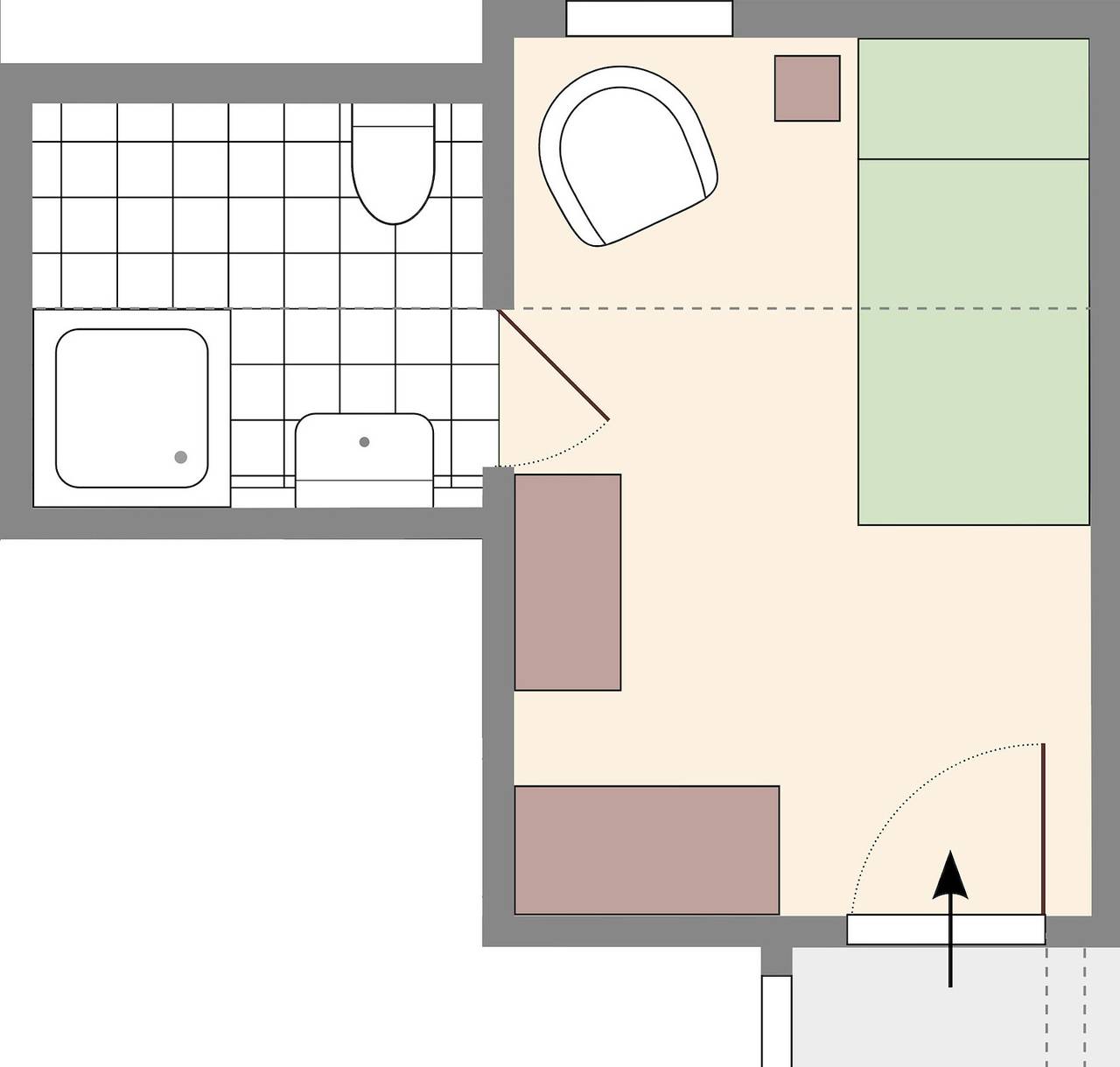 Einzelzimmer Louise in Stolpen, Elbsandsteingebirge