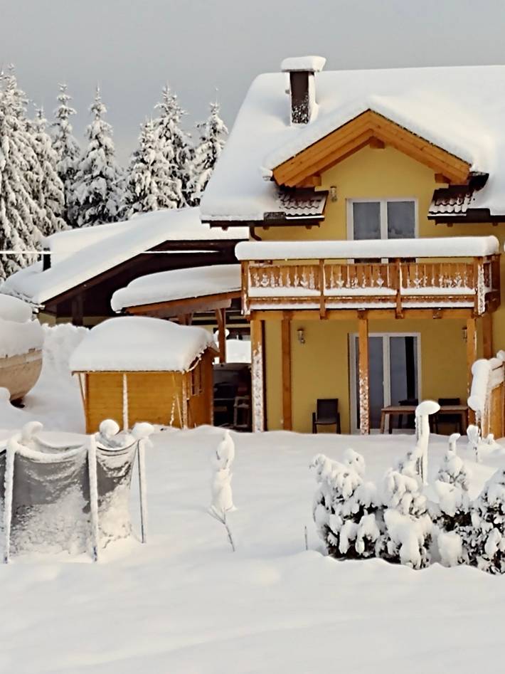 Casa de vacaciones 'Ferienhaus Seltschach 193' con vistas a la montaña, sauna privada, varias terrazas y lavadora in Karavanke in Pohorje, Arnoldstein