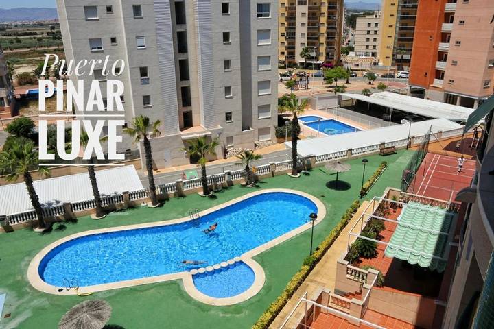 Appartement de vacances pour 6 personnes, avec Balcon et Terrasse ainsi que Jardin et Bassin pour enfant