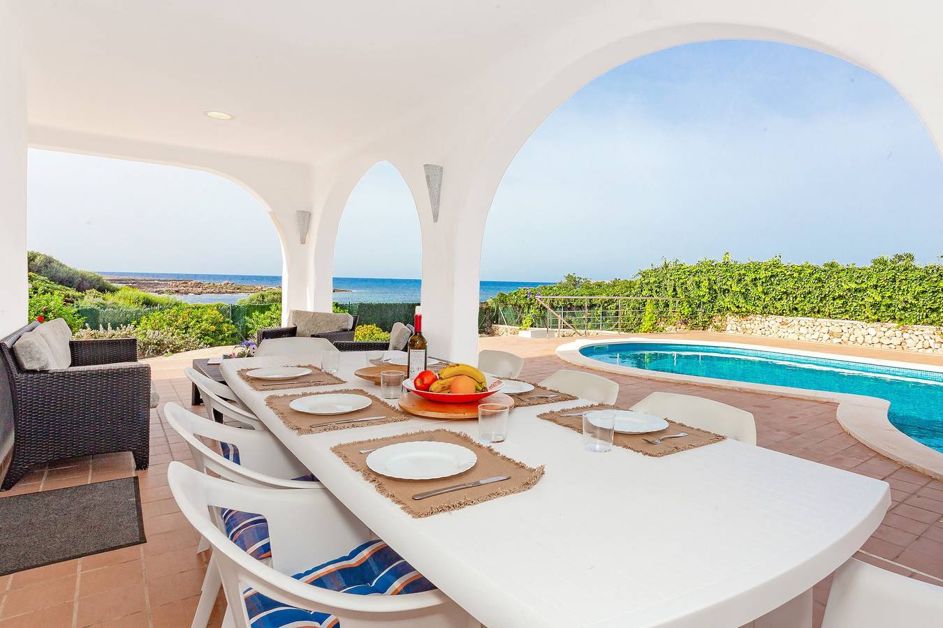 Villa Binicasal avec vue sur mer, terrasses, piscine et Wi-Fi. in Binissafuller, Sant Lluís
