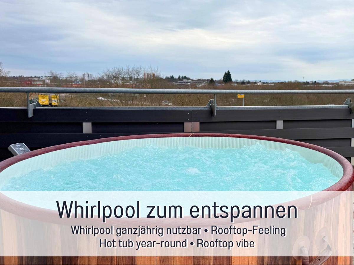 Cały apartament, Panorama Penthouse mit Dachterrasse - Sauna & Whirlpool in Karlsruhe, Równina Renu