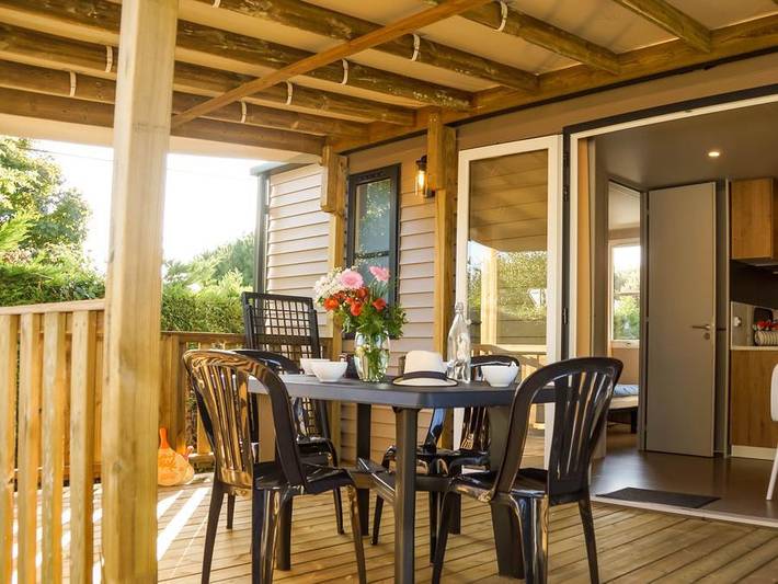 Camping Le Lagon Bleu - Mobilheim 4 personen - Mobilheim O Hara 804, 2 Schlafzimmer, mit Terrasse, für 1–4 Personen in Notre-Dame-de-Monts, Vendée