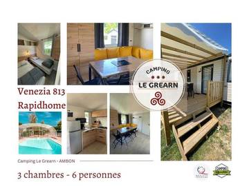 Mobil home pour 6 personnes, avec terrasse et sauna à Ambon