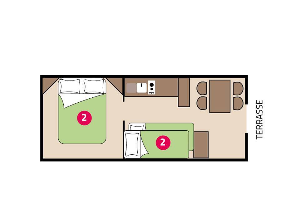 Camping La Mignardiere - Einzigartig 4 personen - Wohnwagen 4 Personen in Ballan-Miré, Tours und Umgebung
