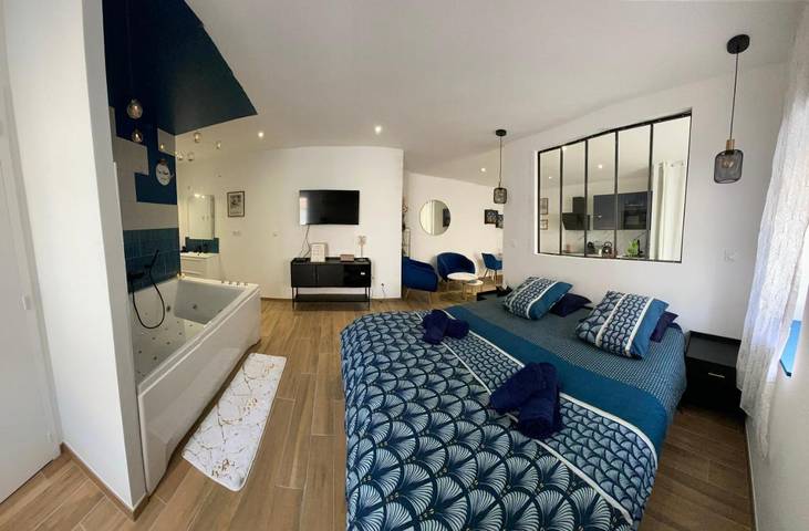 Appartement de vacances pour 2 personnes, avec Jacuzzi ainsi que Terrasse et Jardin