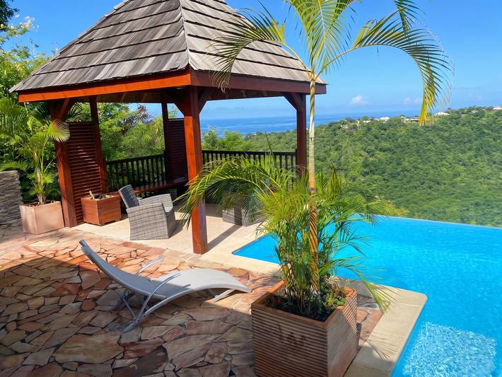 Bungalow idilliaco a Vieux-Habitants con vista mare in Vieux-Habitants, Guadalupa