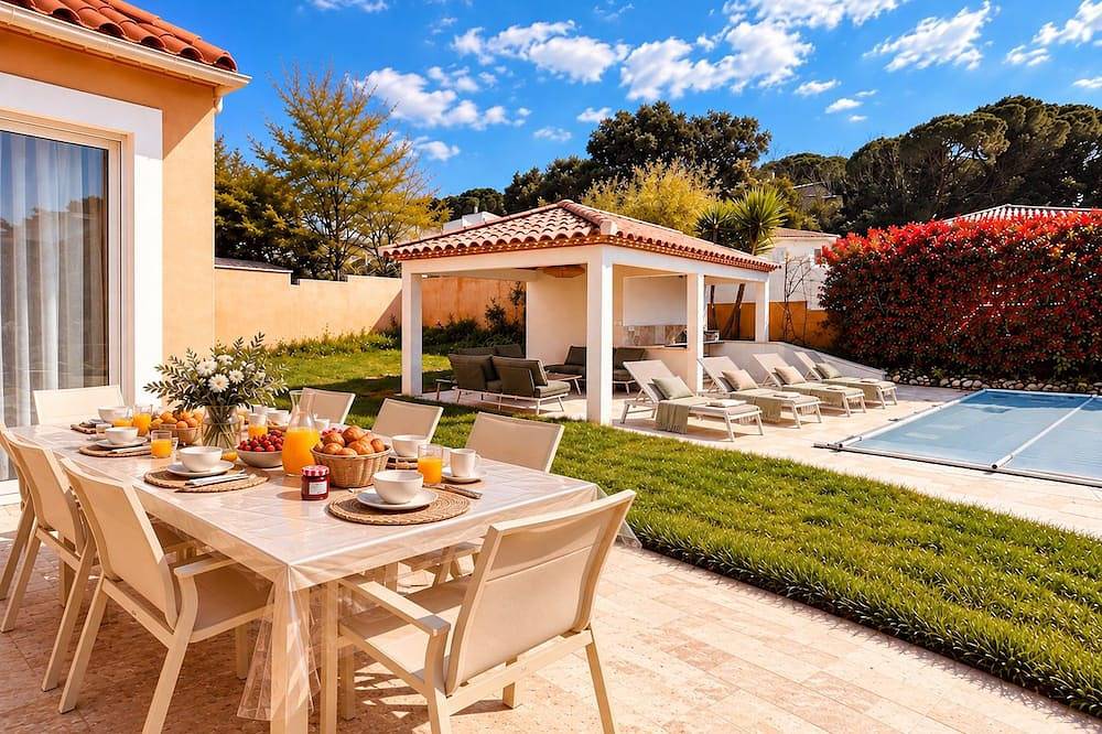 Villa Aurea: eine Oase der Ruhe mit Pool / 8 Pers. in Générac, Mittelmeerküste (Frankreich)