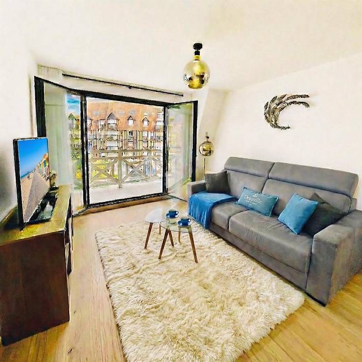 Gîte pour 5 personnes, avec balcon dans Hippodrome de Deauville La Touques