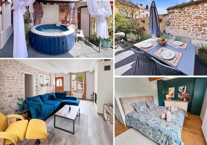 Location de vacances pour 4 personnes, avec jardin ainsi que jacuzzi et terrasse, animaux acceptés à Boran-sur-Oise