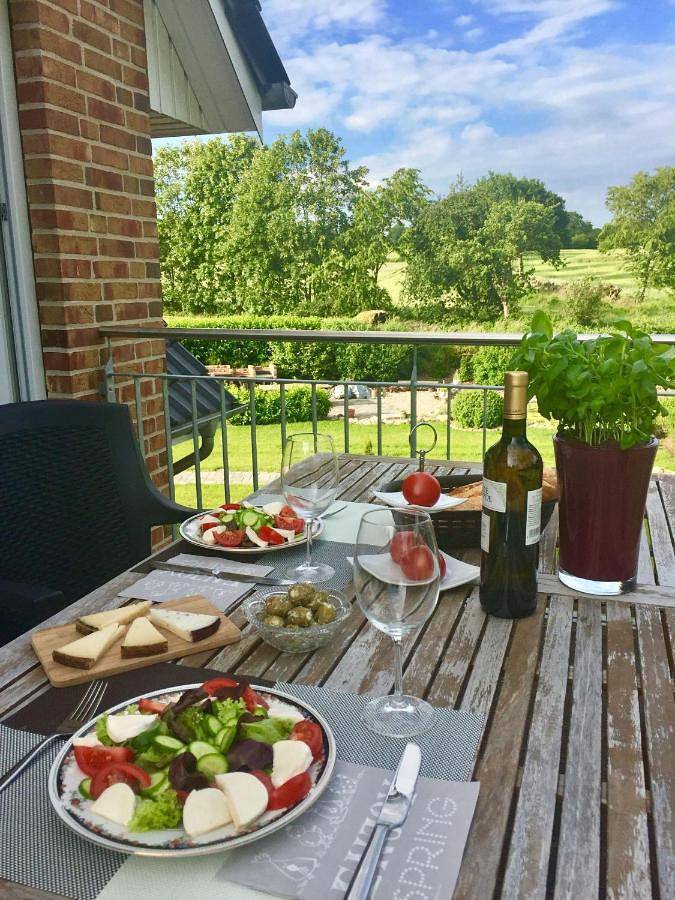 Ferienwohnung für 4 Personen, mit Balkon und Terrasse sowie Garten und Sauna in Haby