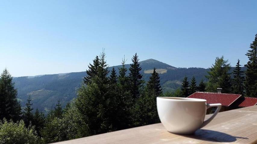 Ferienhaus für 5 Personen, mit Balkon und Terrasse sowie Garten und Sauna
