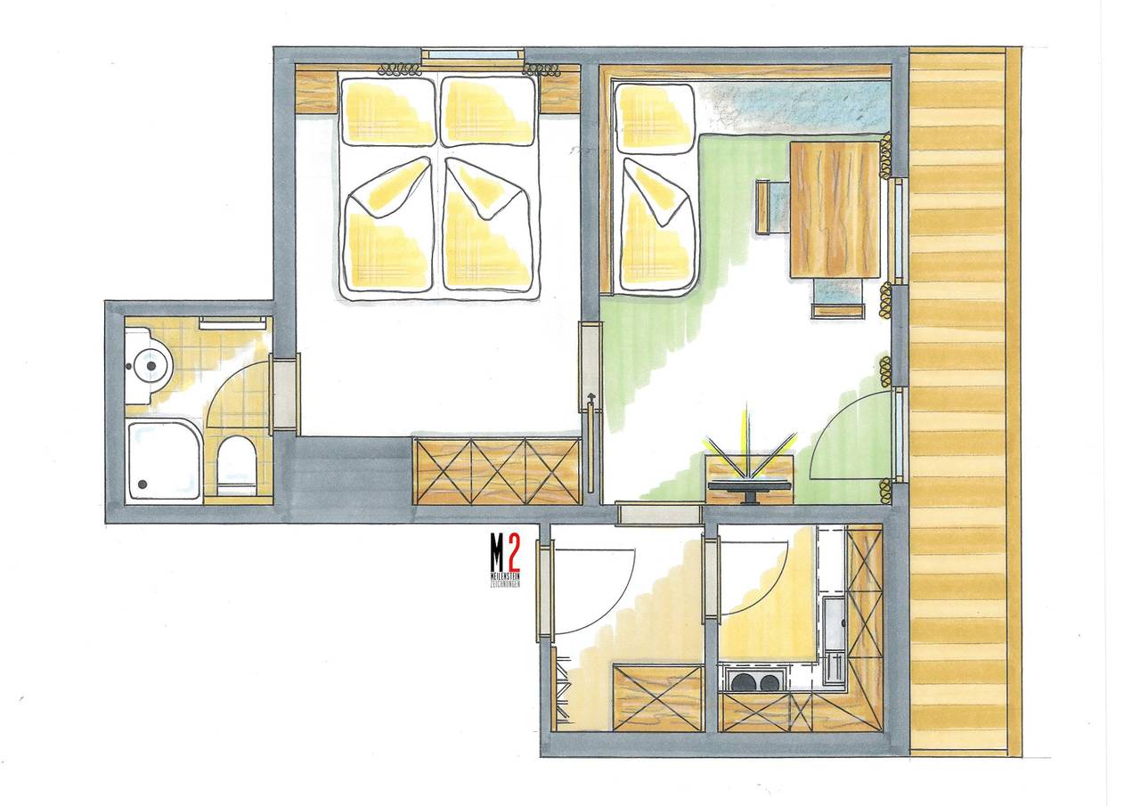 Ganze Ferienwohnung, Appartement 2, 1 Schlafz.1Wohnschlafr.Du/Bad/Küche in Scheffau am Wilden Kaiser, Kitzbüheler Alpen